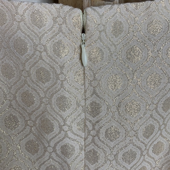 Eliza J Fit-n-Flare Gold Thread Jacquard Dress with‎ Rhinestones - Picture 3 of 7